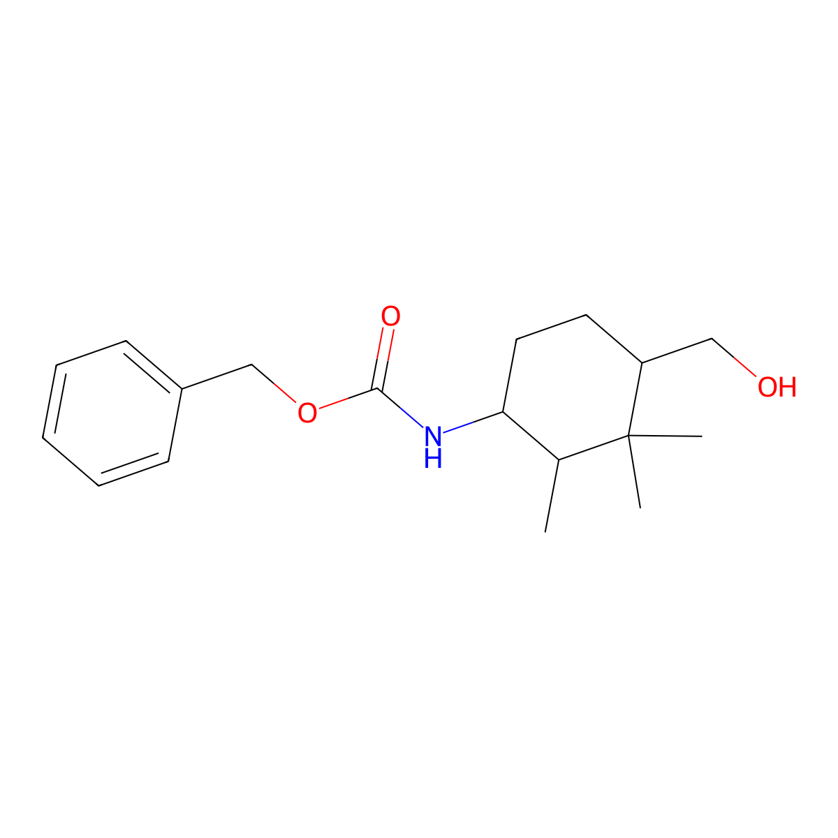 benzyl N-[4-(hydroxymethyl)-2,3,3-trimethylcyclohexyl]carbamate molecular structure, CAS 2680741-35-7