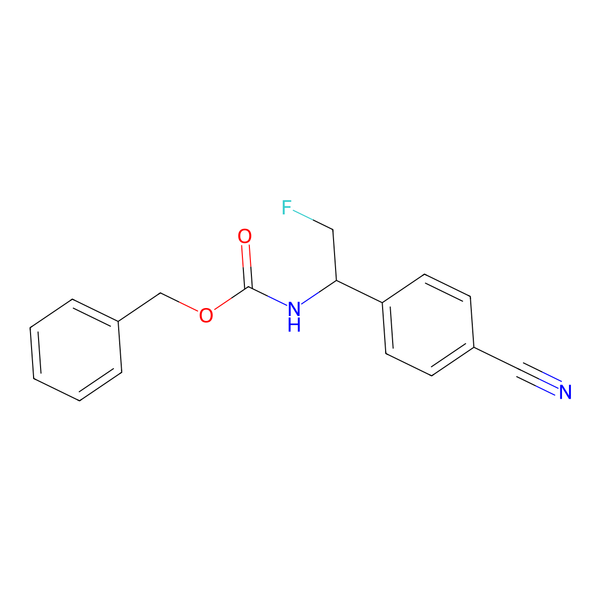 benzyl N-[1-(4-cyanophenyl)-2-fluoroethyl]carbamate molecular structure, CAS 2680741-42-6