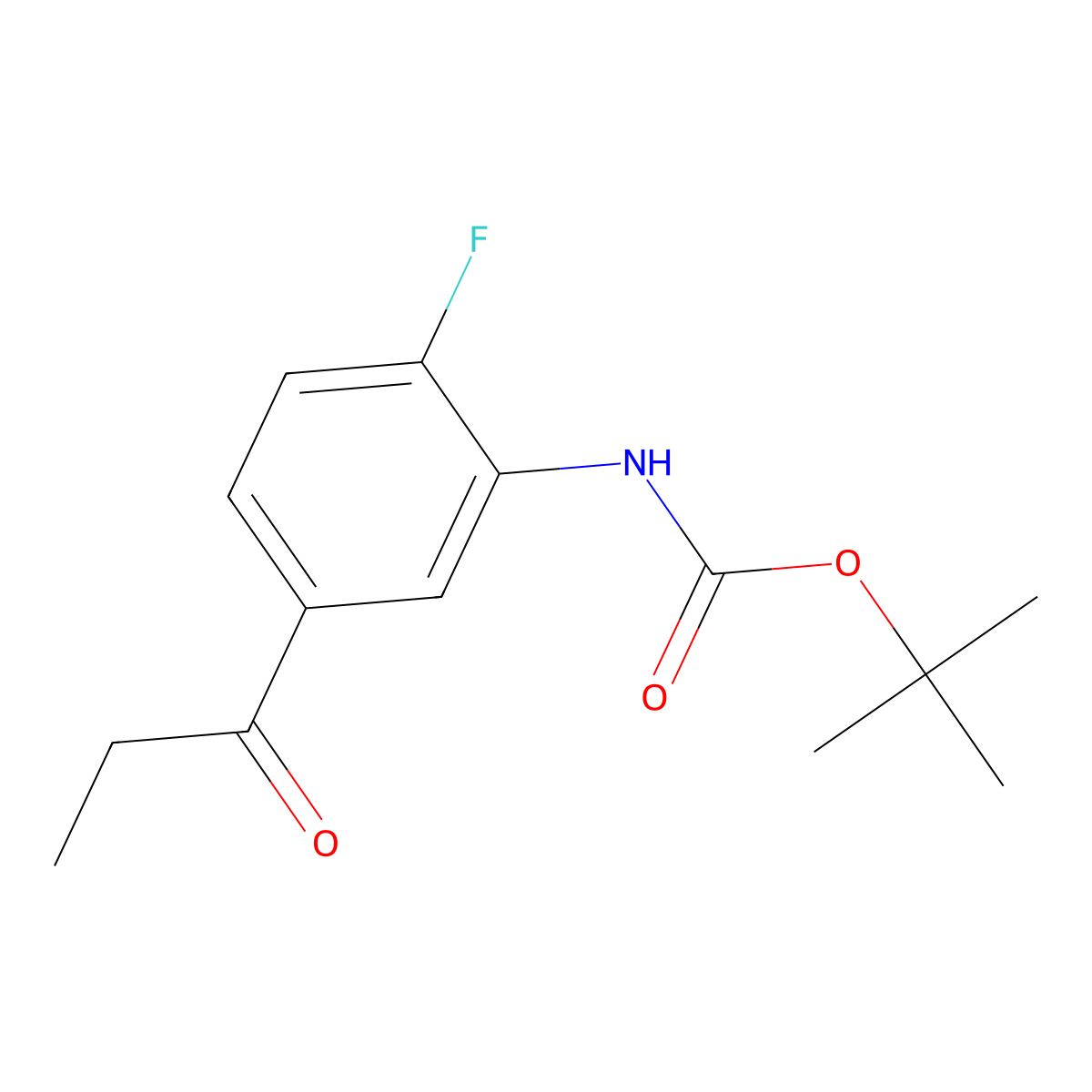 tert-butyl N-(2-fluoro-5-propanoylphenyl)carbamate molecular structure, CAS 2680741-43-7