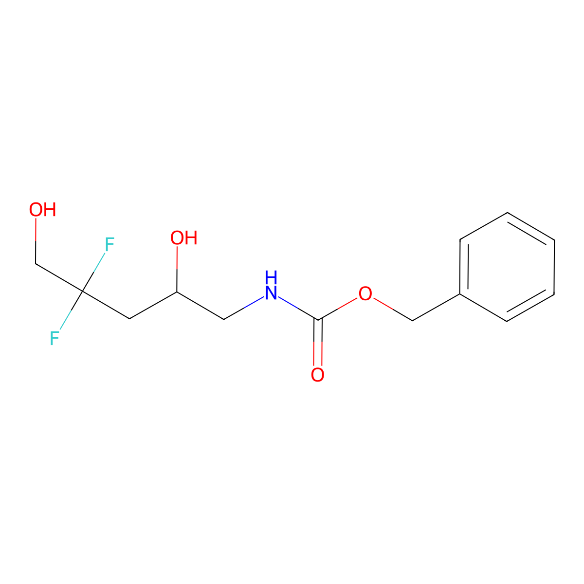 benzyl N-(4,4-difluoro-2,5-dihydroxypentyl)carbamate molecular structure, CAS 2680741-56-2