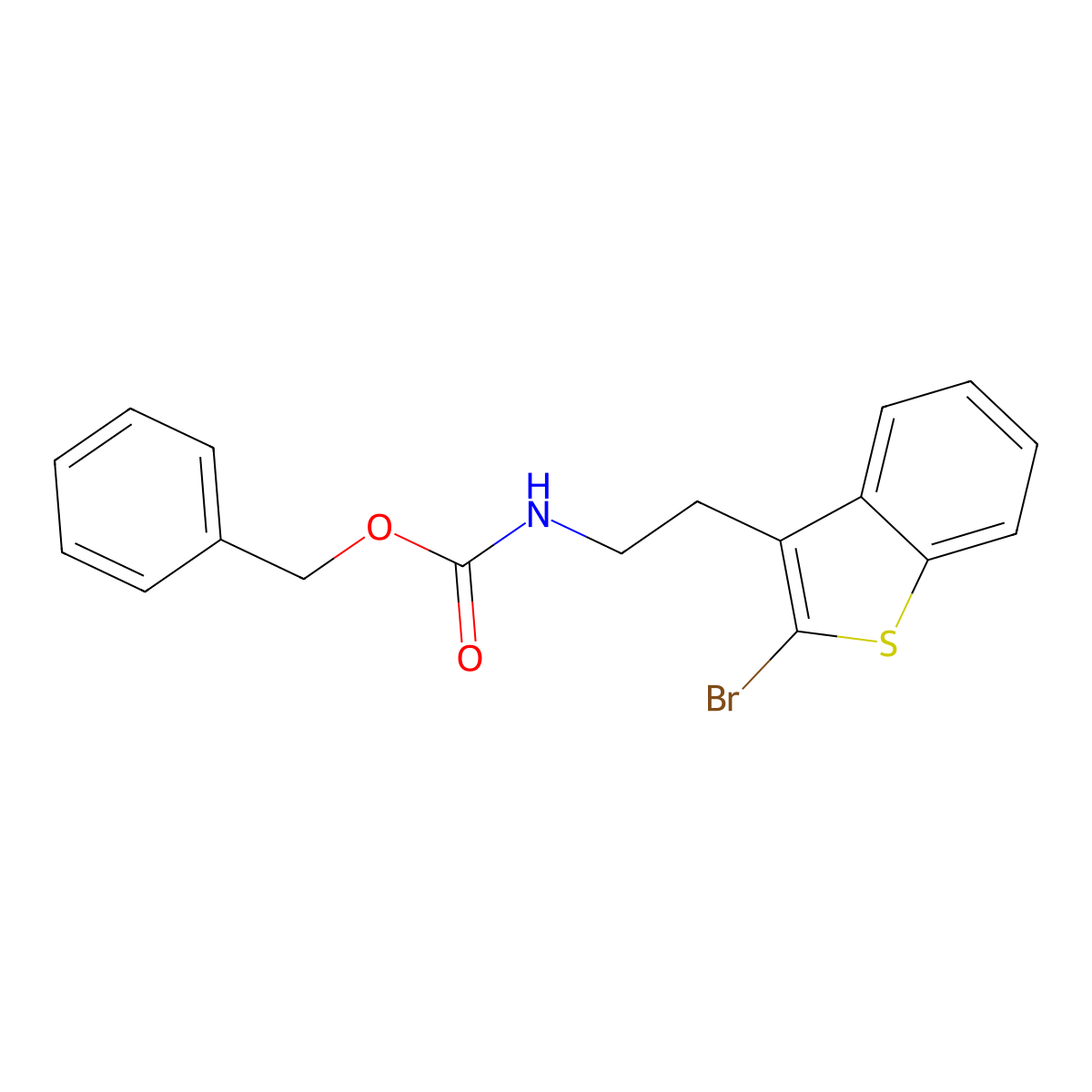 benzyl N-[2-(2-bromo-1-benzothiophen-3-yl)ethyl]carbamate molecular structure, CAS 2680741-59-5