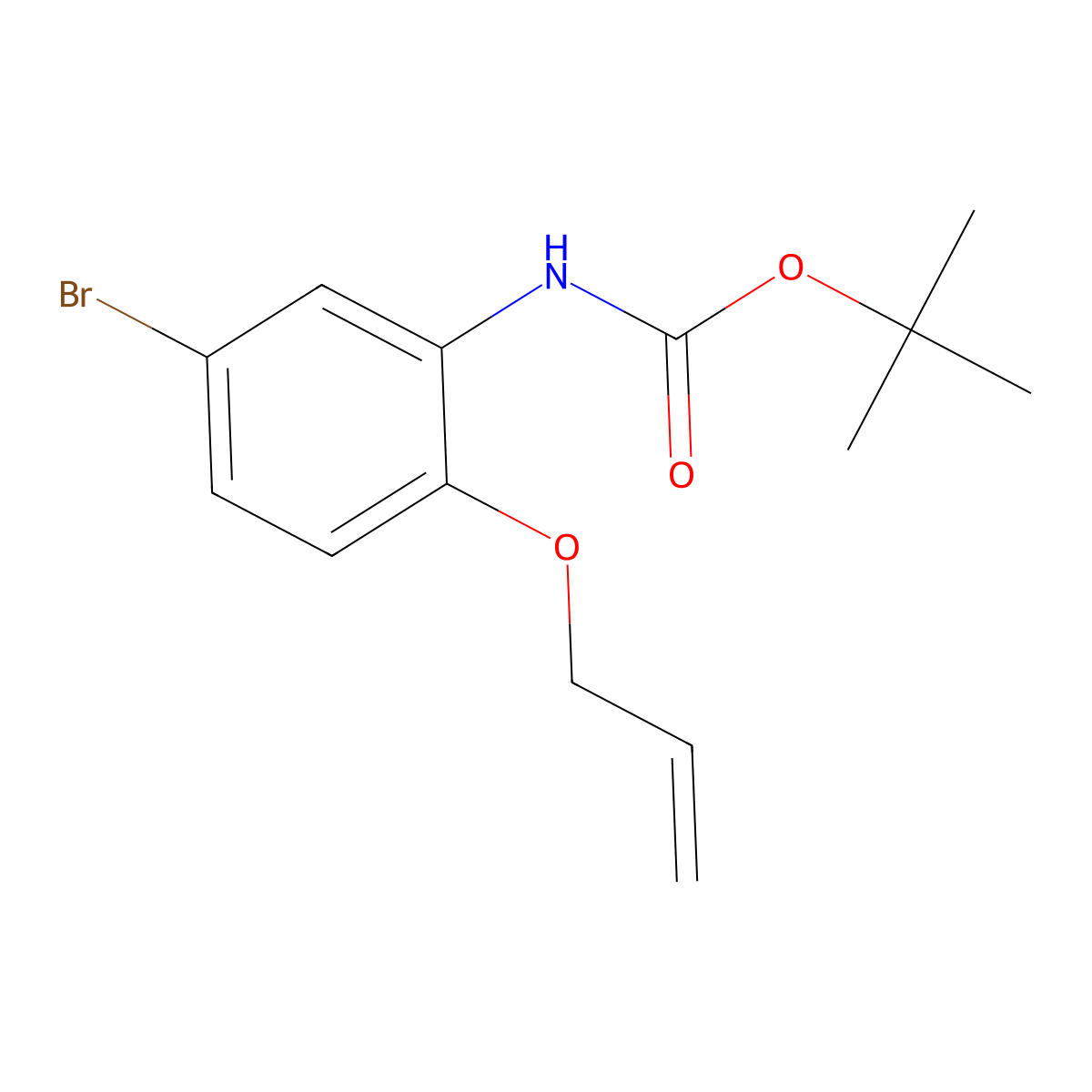 tert-butyl N-[5-bromo-2-(prop-2-en-1-yloxy)phenyl]carbamate molecular structure, CAS 2680741-79-9