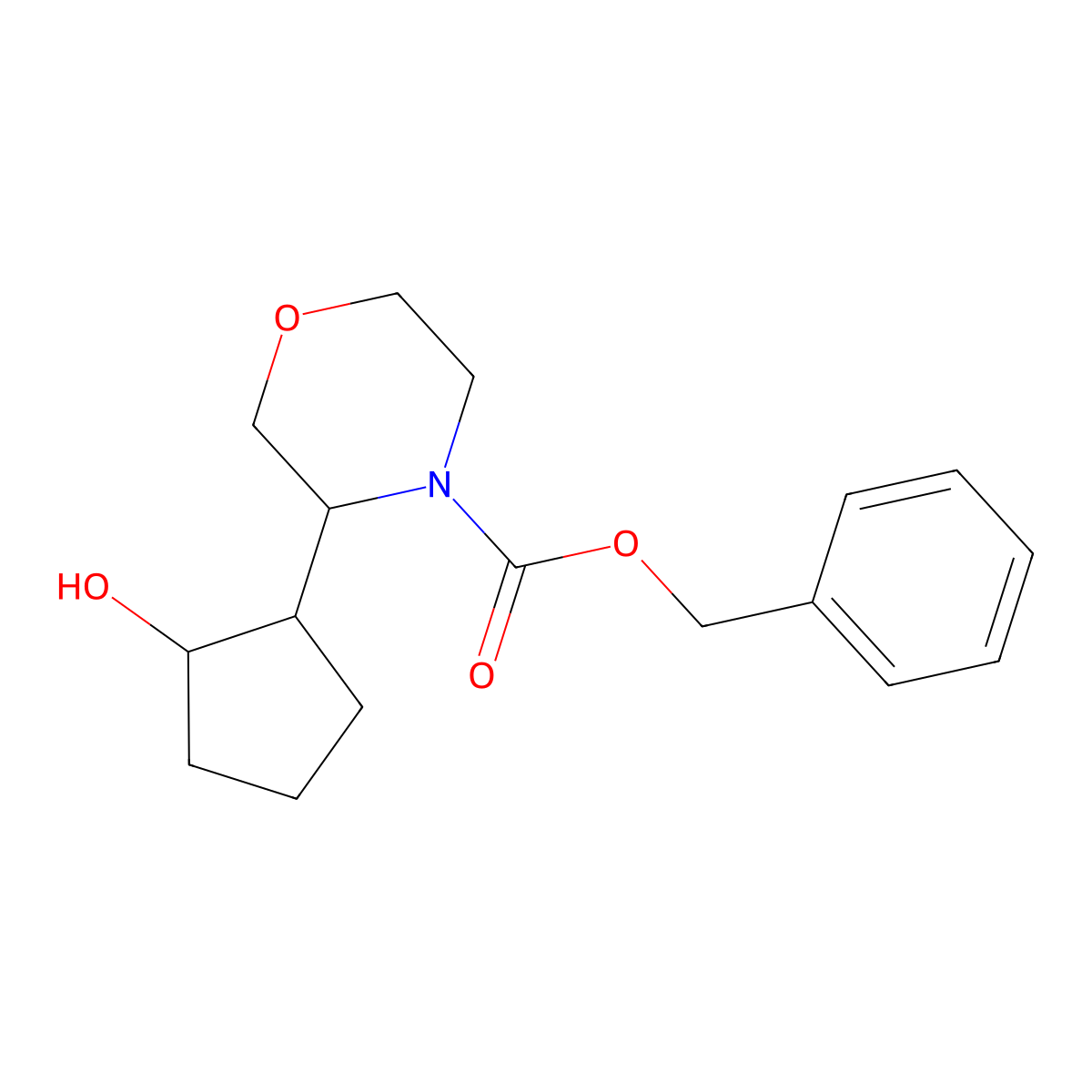 Benzyl 3-(2-hydroxycyclopentyl)morpholine-4-carboxylate molecular structure, CAS 2680741-93-7
