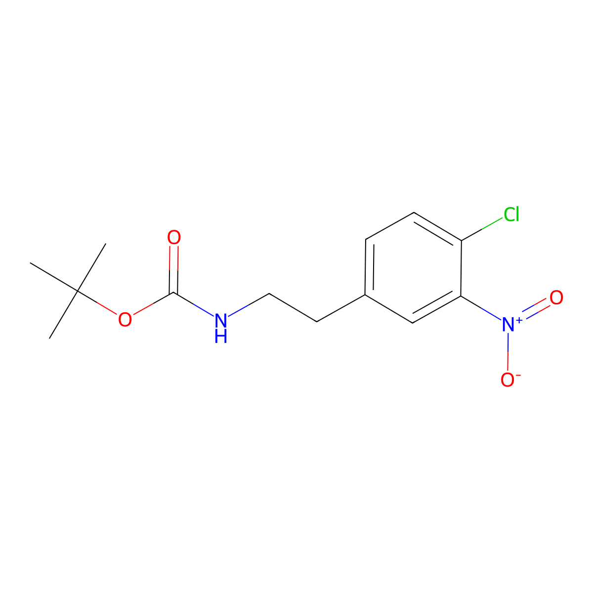 tert-butyl N-[2-(4-chloro-3-nitrophenyl)ethyl]carbamate molecular structure, CAS 2680741-95-9