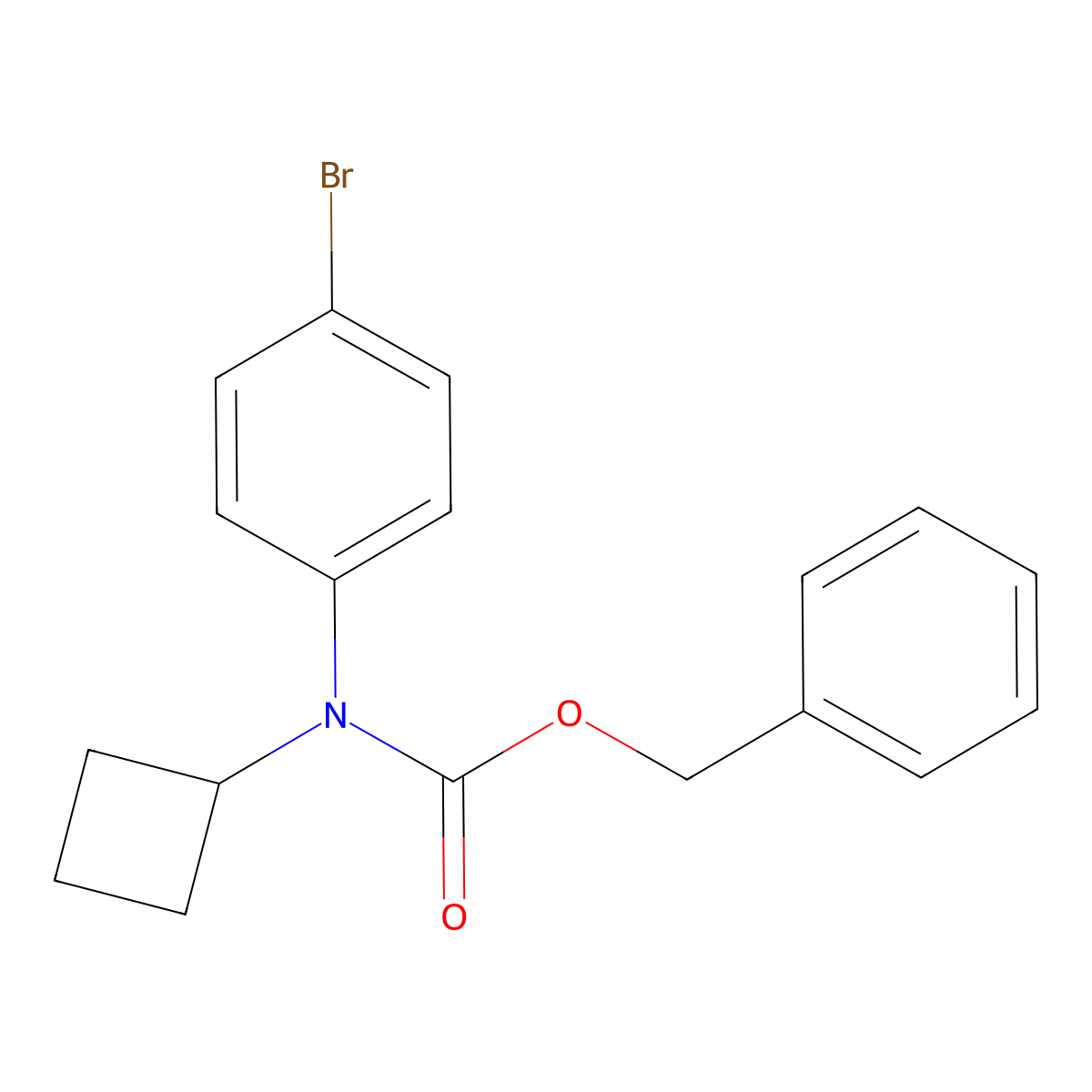 benzyl N-(4-bromophenyl)-N-cyclobutylcarbamate molecular structure, CAS 2680742-19-0