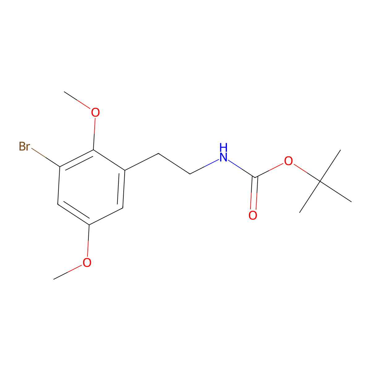 tert-butyl N-[2-(3-bromo-2,5-dimethoxyphenyl)ethyl]carbamate molecular structure, CAS 2680742-20-3