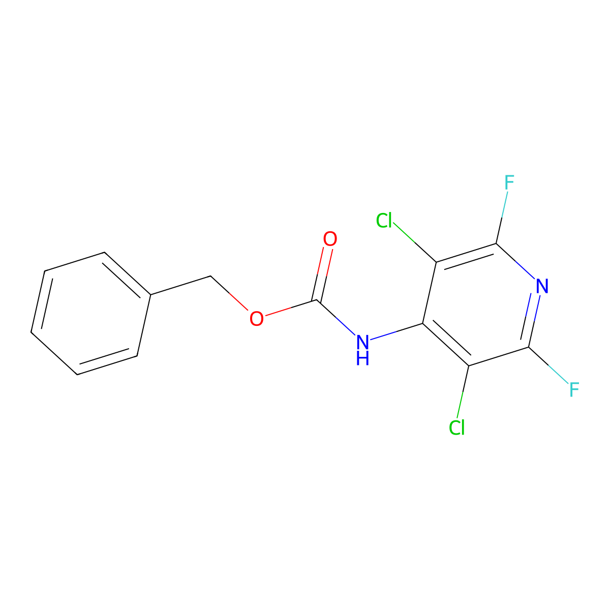 benzyl N-(3,5-dichloro-2,6-difluoropyridin-4-yl)carbamate molecular structure, CAS 2680742-28-1