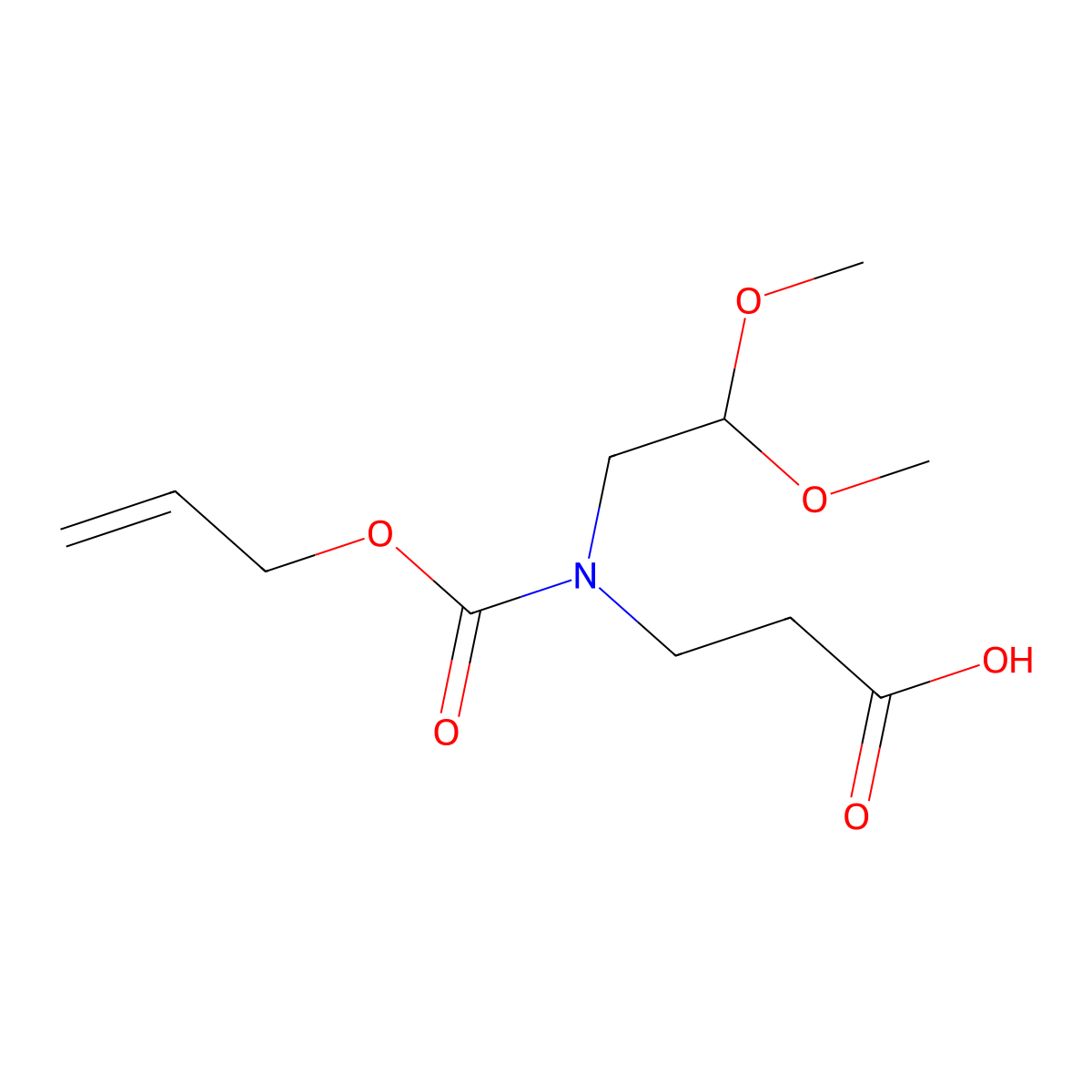 3-[(2,2-Dimethoxyethyl)[(prop-2-en-1-yloxy)carbonyl]amino]propanoic acid molecular structure, CAS 2680742-29-2