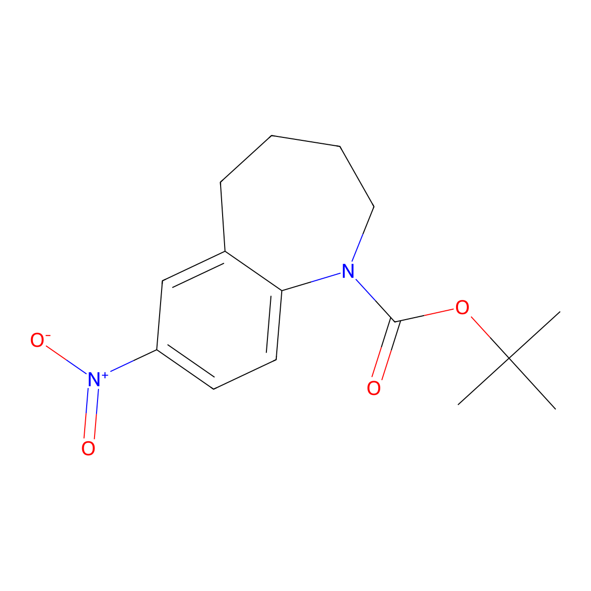 tert-butyl 7-nitro-2,3,4,5-tetrahydro-1H-1-benzazepine-1-carboxylate molecular structure, CAS 2680742-32-7