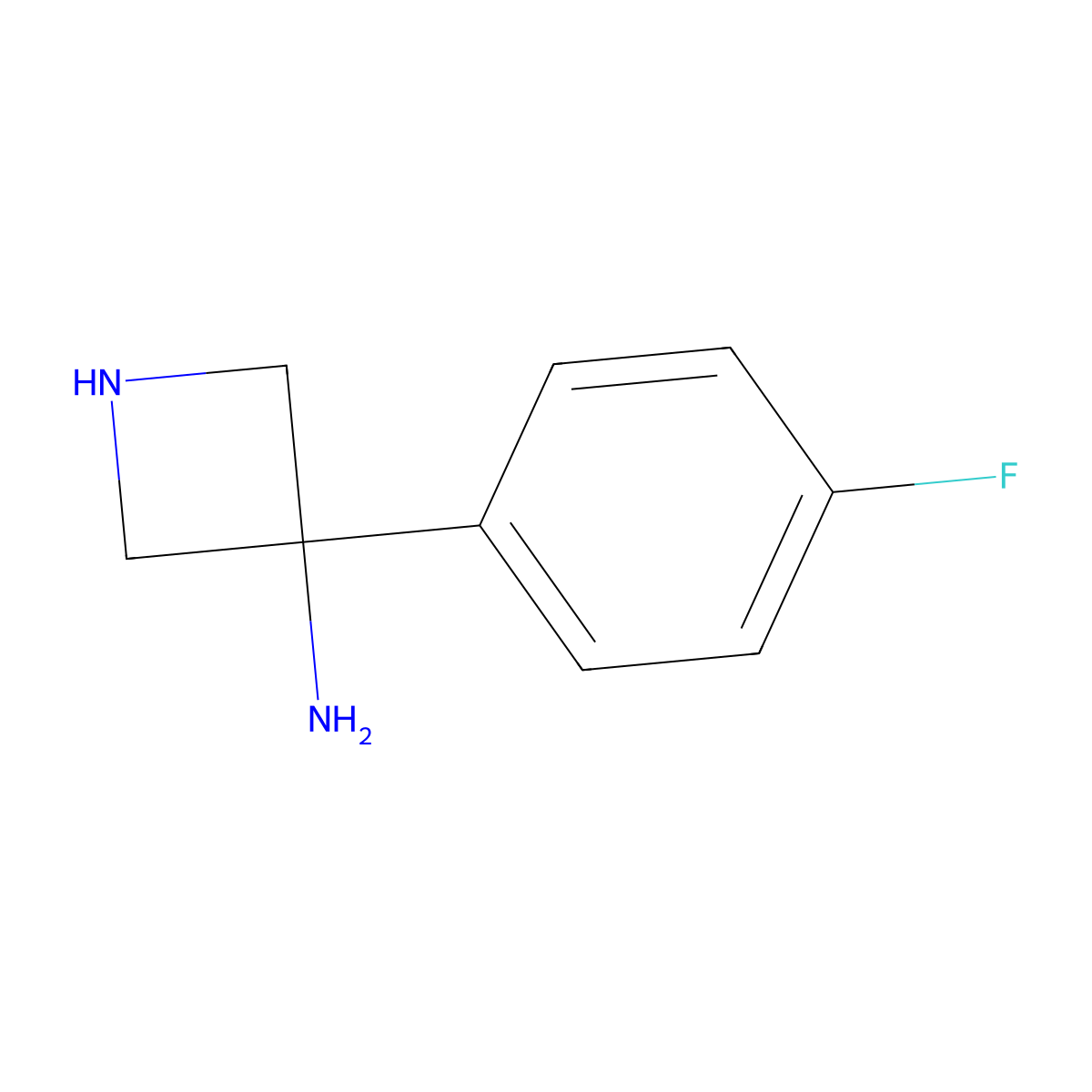 3-(4-Fluorophenyl)azetidin-3-amine molecular structure, CAS 2680742-37-2