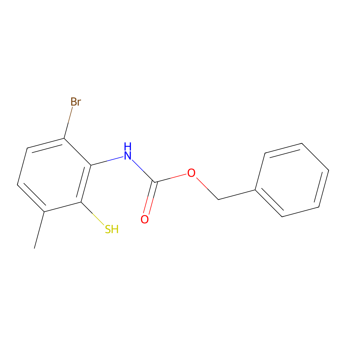 benzyl N-(6-bromo-3-methyl-2-sulfanylphenyl)carbamate molecular structure, CAS 2680742-43-0