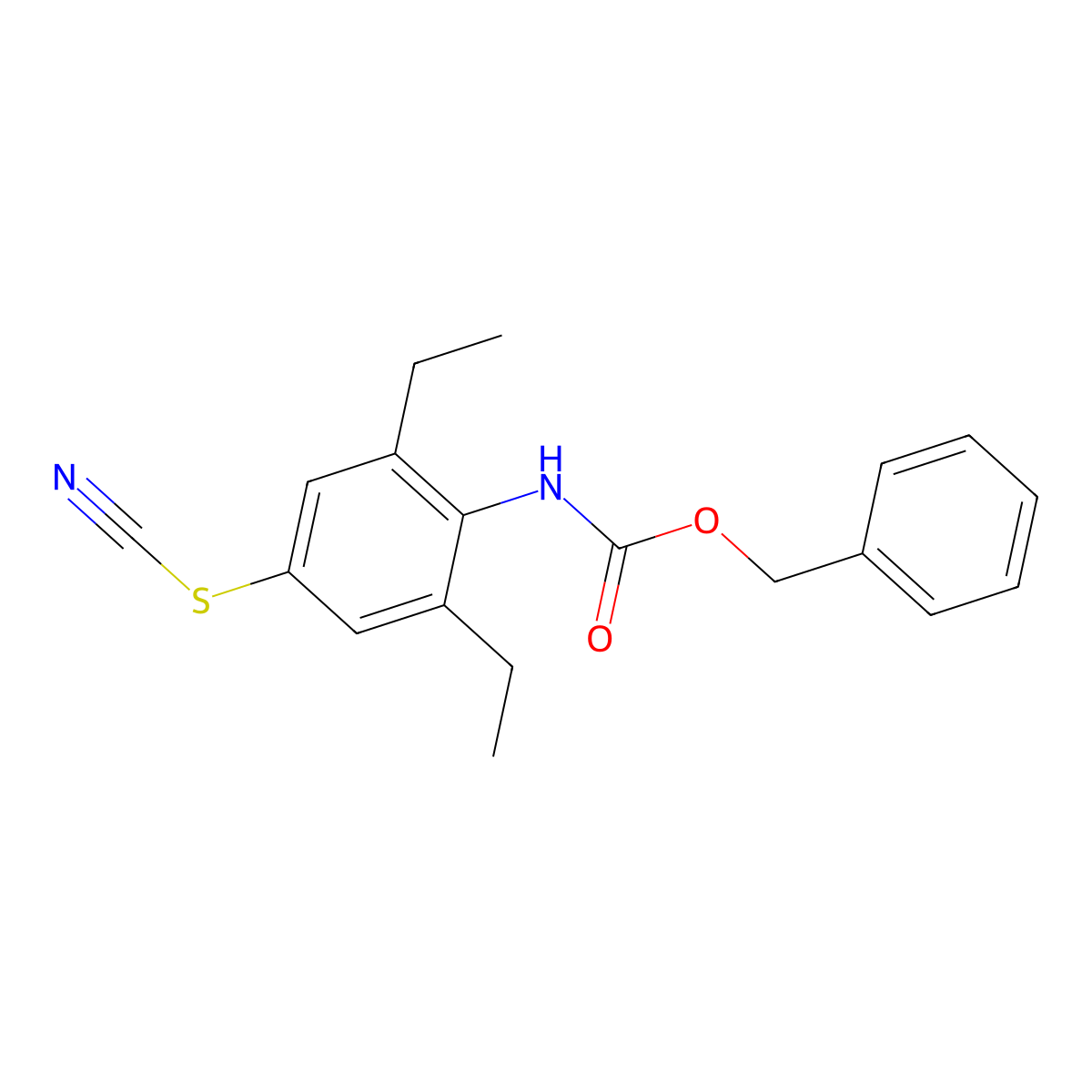 benzyl N-[4-(cyanosulfanyl)-2,6-diethylphenyl]carbamate molecular structure, CAS 2680742-57-6