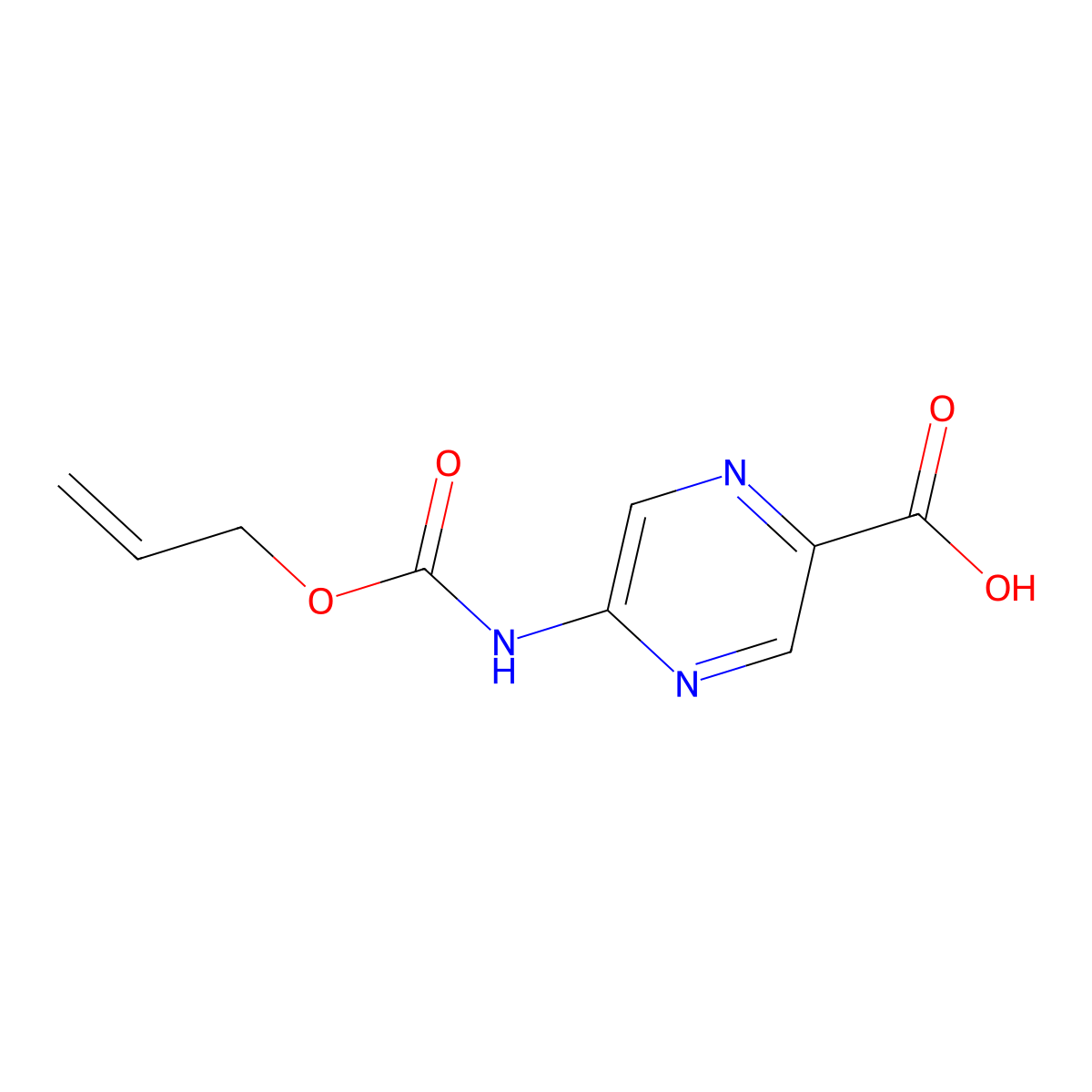 5-{[(Prop-2-en-1-yloxy)carbonyl]amino}pyrazine-2-carboxylic acid molecular structure, CAS 2680742-60-1