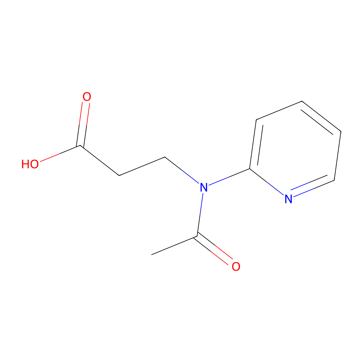 3-[N-(pyridin-2-yl)acetamido]propanoic acid molecular structure, CAS 2680742-67-8