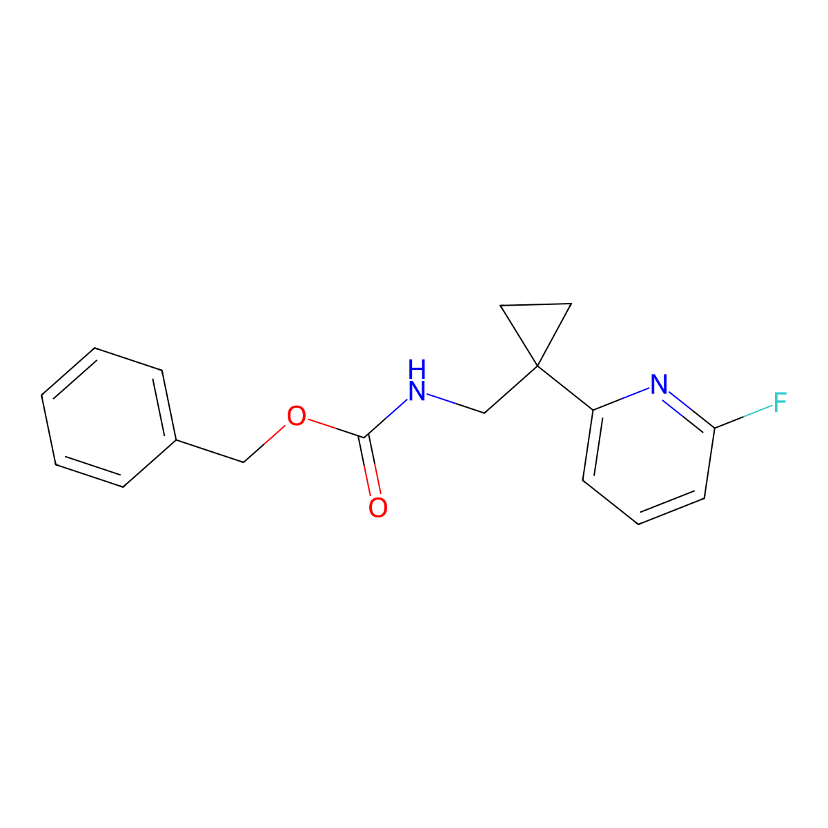 benzyl N-{[1-(6-fluoropyridin-2-yl)cyclopropyl]methyl}carbamate molecular structure, CAS 2680742-70-3