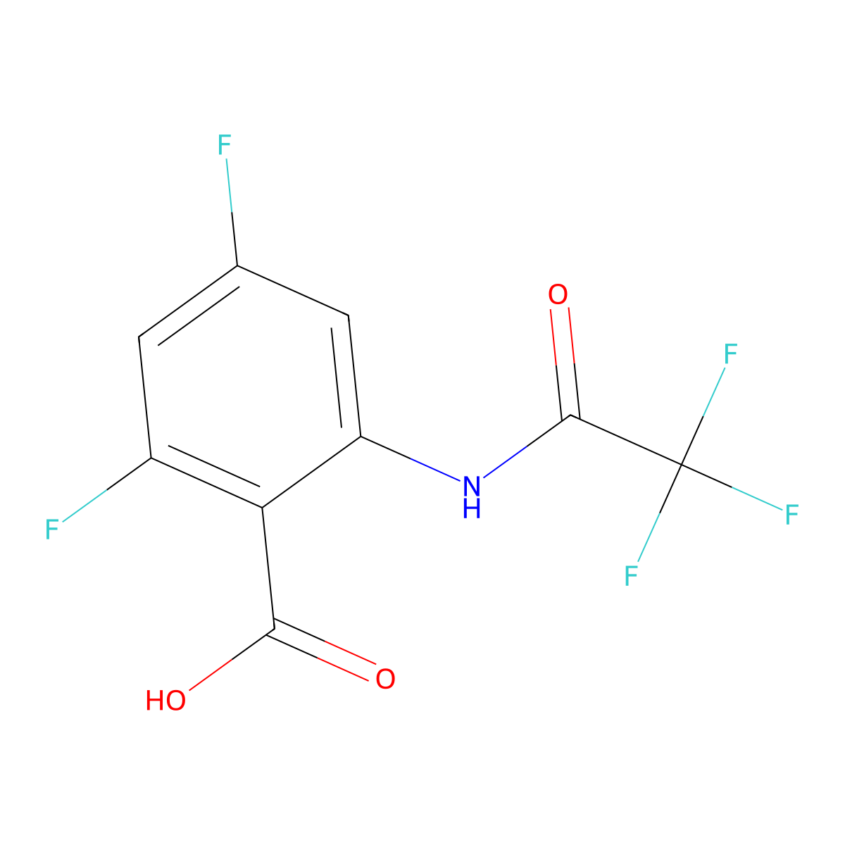 2,4-Difluoro-6-(2,2,2-trifluoroacetamido)benzoic acid molecular structure, CAS 2680742-71-4
