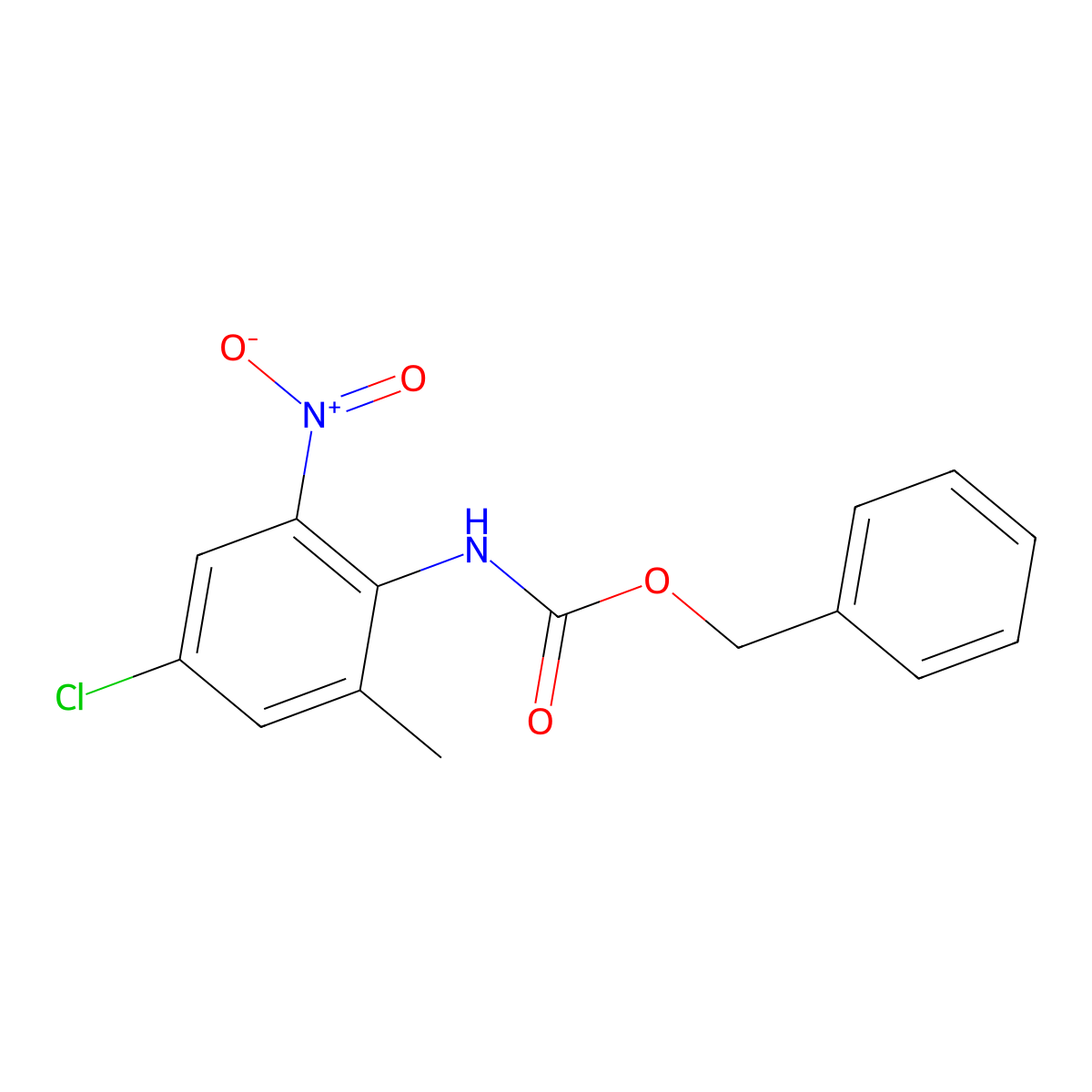 benzyl N-(4-chloro-2-methyl-6-nitrophenyl)carbamate molecular structure, CAS 2680742-72-5