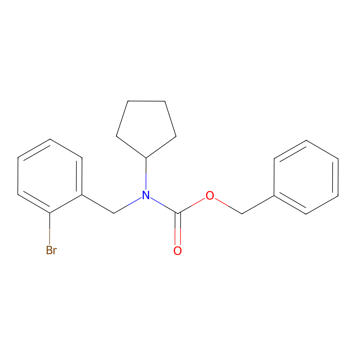 benzyl N-[(2-bromophenyl)methyl]-N-cyclopentylcarbamate molecular structure, CAS 2680742-73-6
