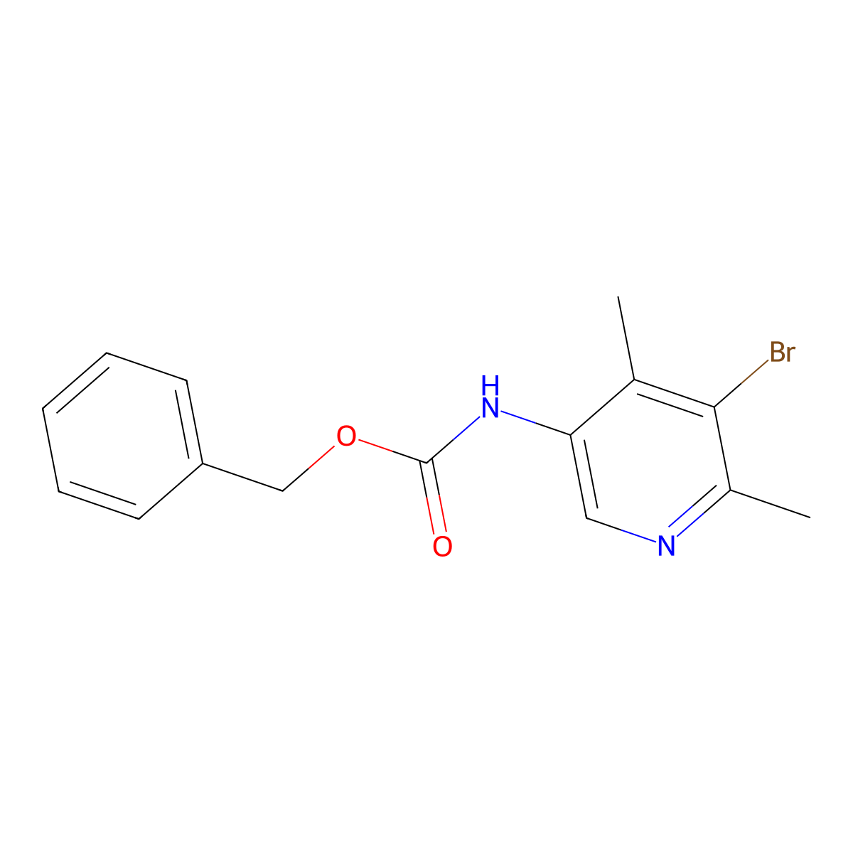 benzyl N-(5-bromo-4,6-dimethylpyridin-3-yl)carbamate molecular structure, CAS 2680742-84-9