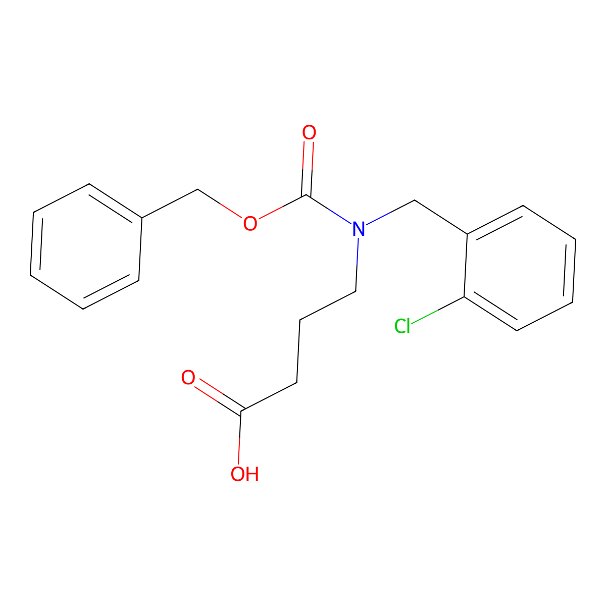 4-{[(Benzyloxy)carbonyl][(2-chlorophenyl)methyl]amino}butanoic acid molecular structure, CAS 2680742-96-3