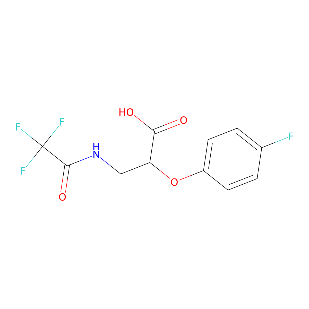 2-(4-Fluorophenoxy)-3-(2,2,2-trifluoroacetamido)propanoic acid molecular structure, CAS 2680742-99-6
