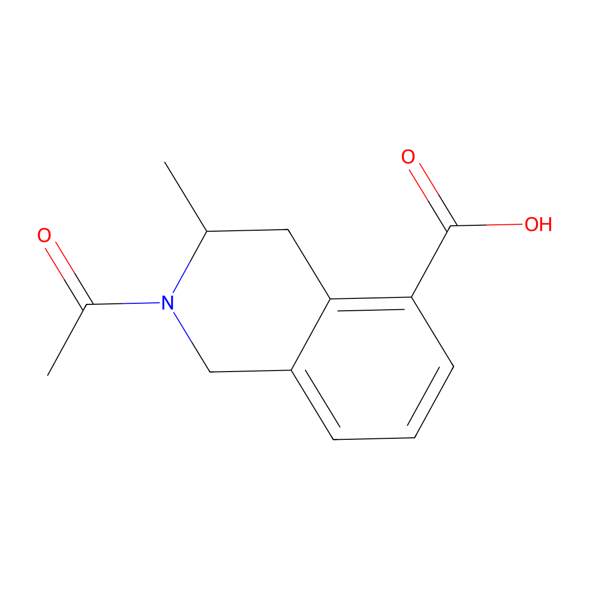 2-Acetyl-3-methyl-1,2,3,4-tetrahydroisoquinoline-5-carboxylic acid molecular structure, CAS 2680743-00-2