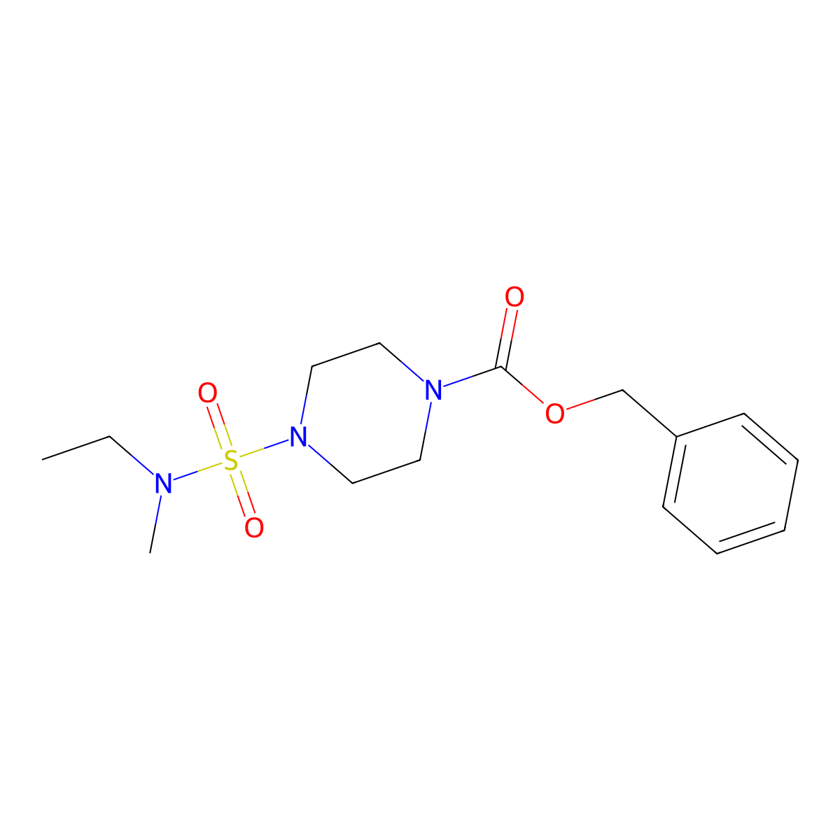 Benzyl 4-[ethyl(methyl)sulfamoyl]piperazine-1-carboxylate molecular structure, CAS 2680743-02-4
