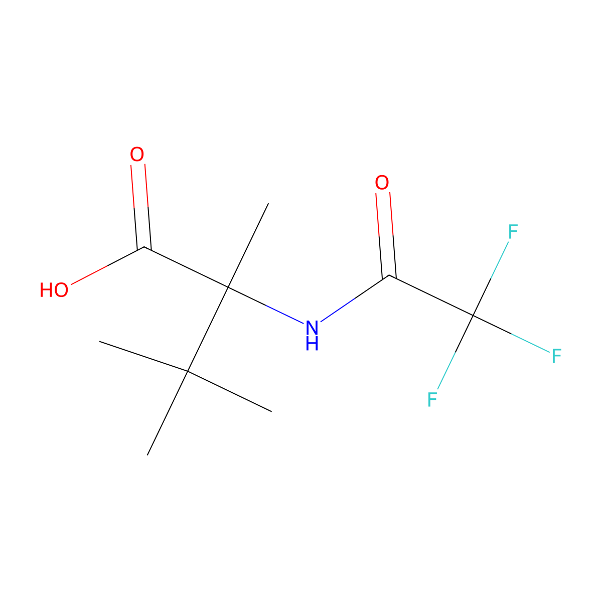 2,3,3-Trimethyl-2-(2,2,2-trifluoroacetamido)butanoic acid molecular structure, CAS 2680743-03-5
