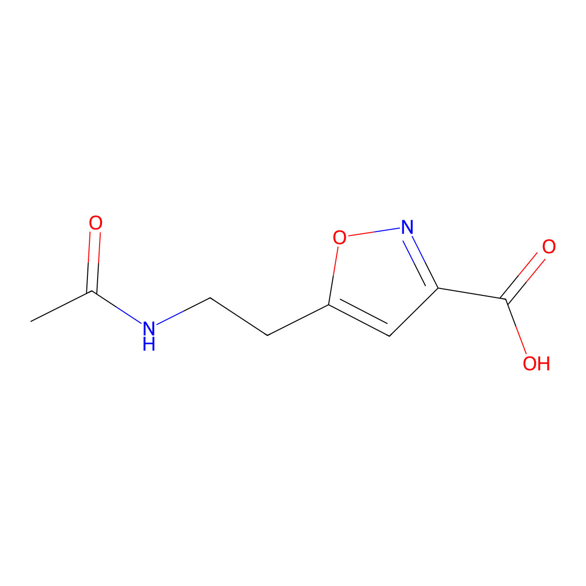 5-(2-Acetamidoethyl)-1,2-oxazole-3-carboxylic acid molecular structure, CAS 2680743-12-6