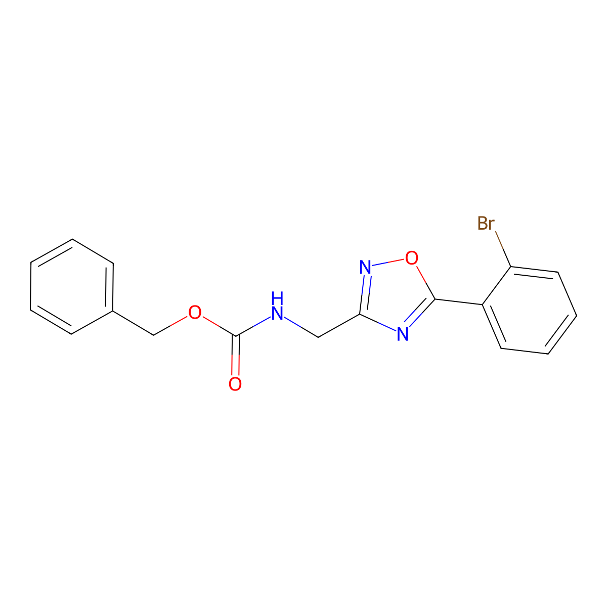benzyl N-{[5-(2-bromophenyl)-1,2,4-oxadiazol-3-yl]methyl}carbamate molecular structure, CAS 2680743-20-6