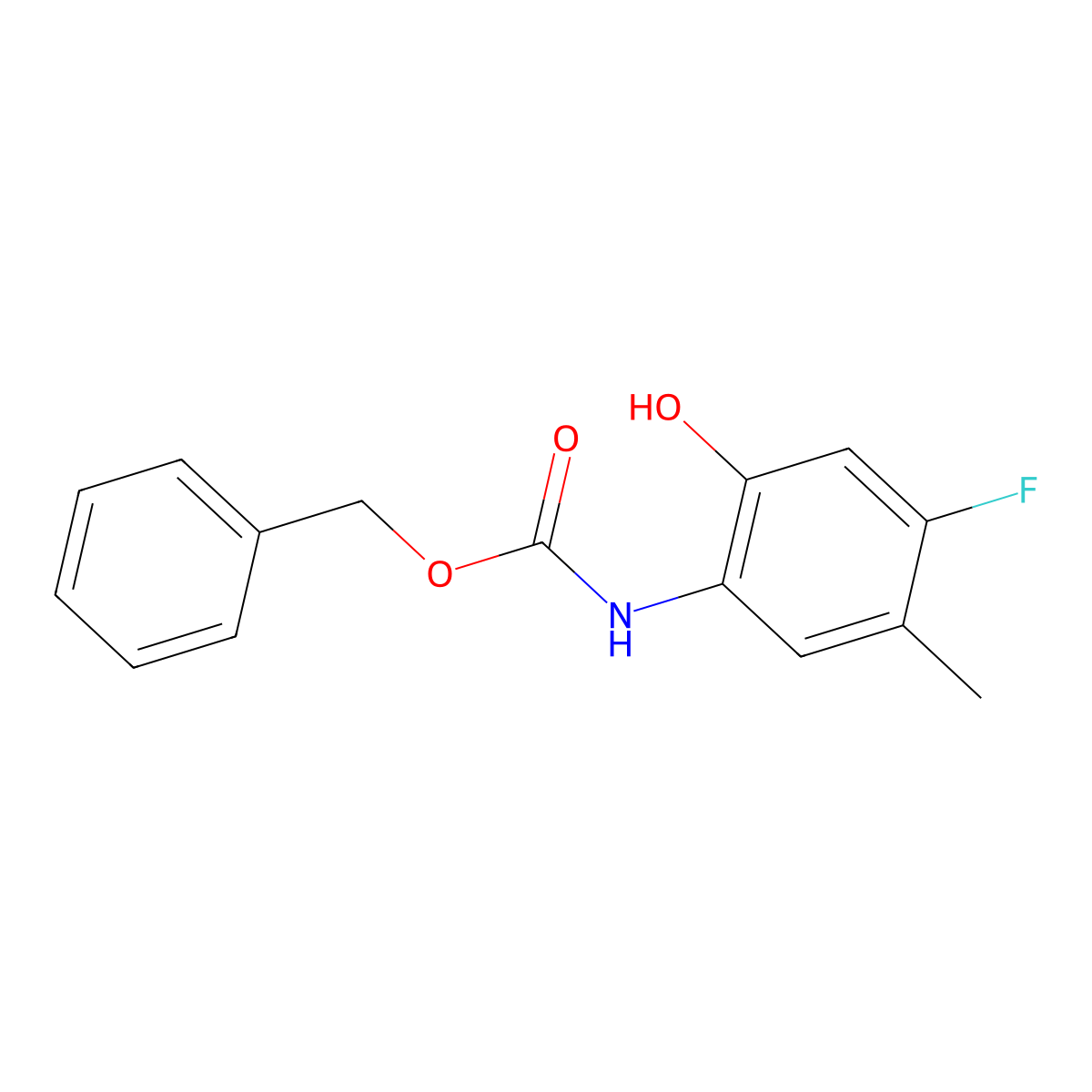 benzyl N-(4-fluoro-2-hydroxy-5-methylphenyl)carbamate molecular structure, CAS 2680743-27-3