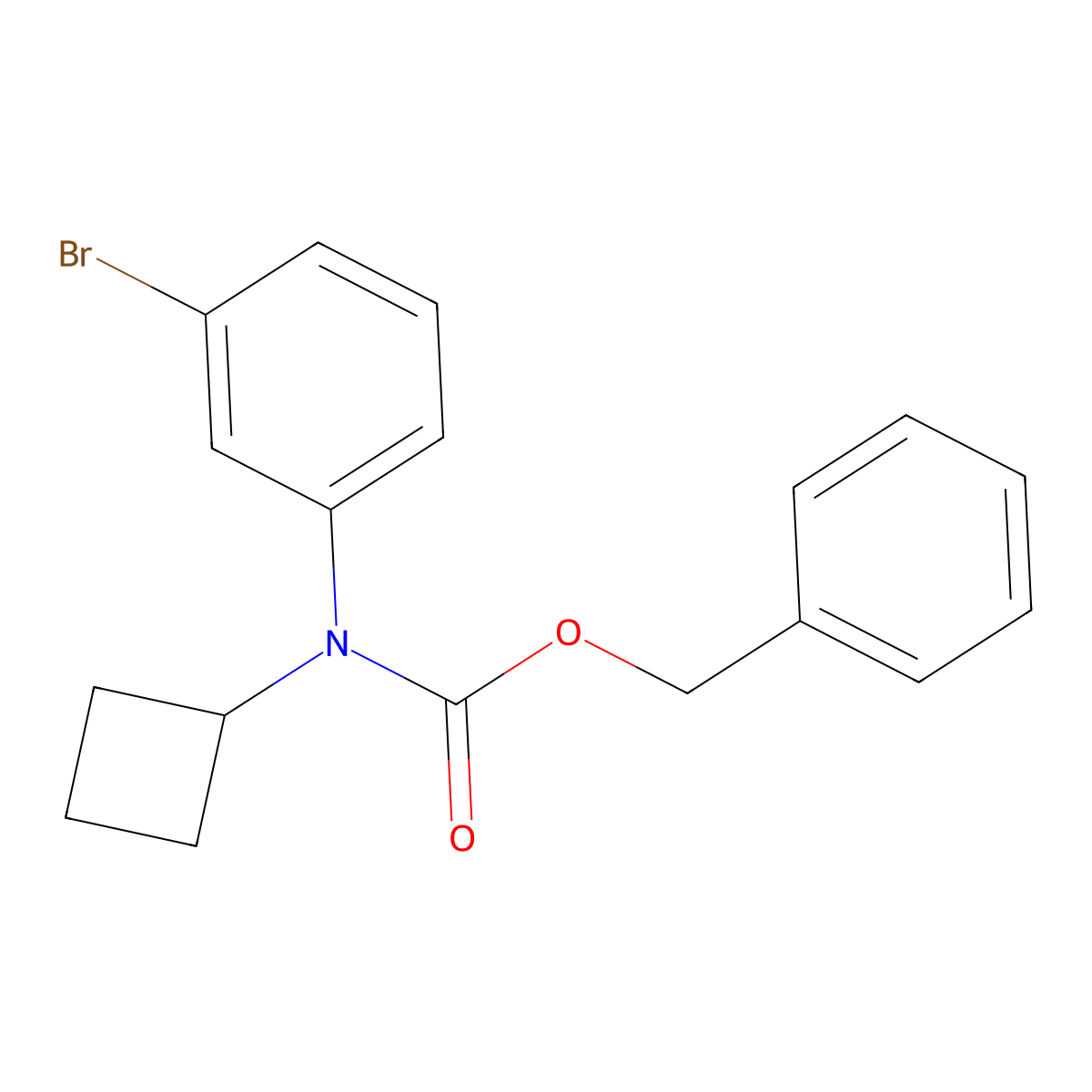benzyl N-(3-bromophenyl)-N-cyclobutylcarbamate molecular structure, CAS 2680743-38-6