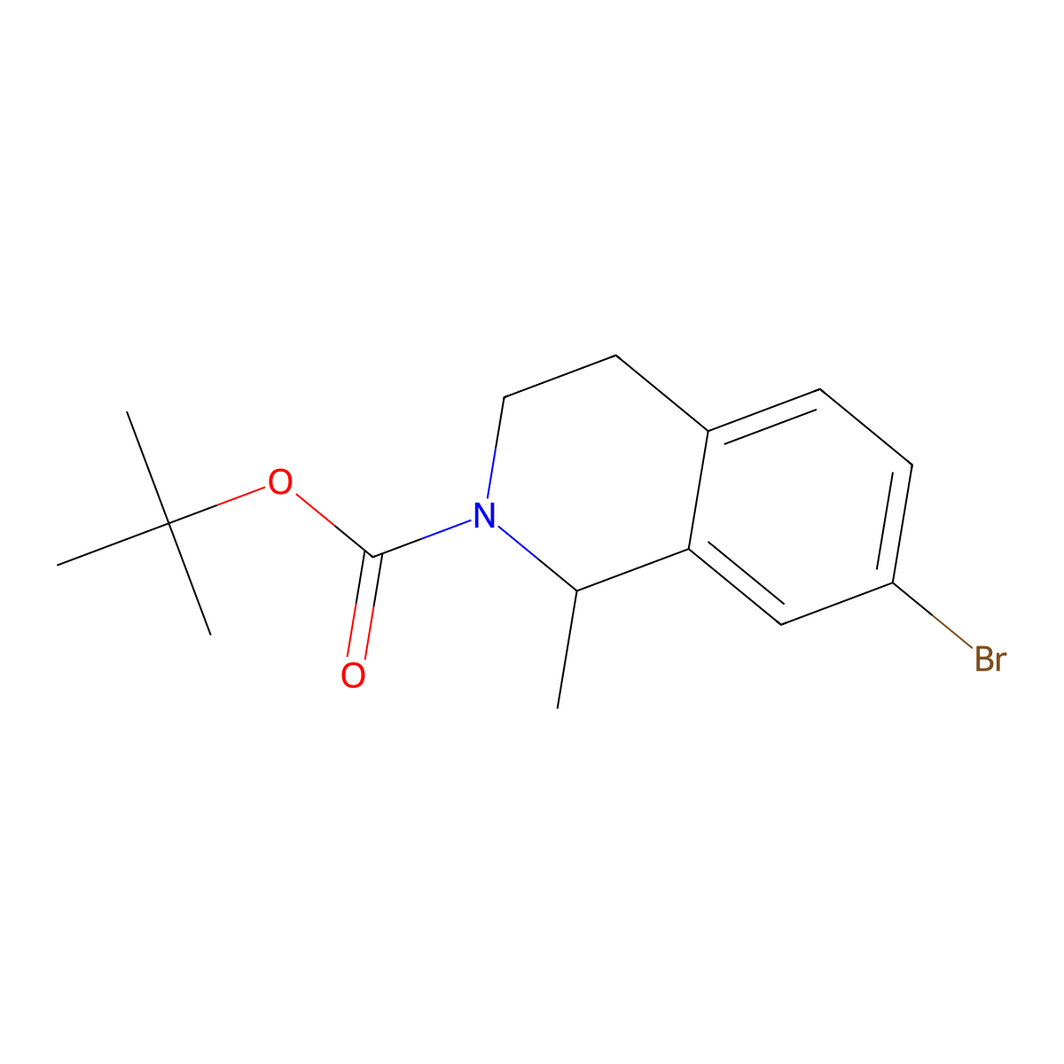 Tert-butyl 7-bromo-1-methyl-1,2,3,4-tetrahydroisoquinoline-2-carboxylate molecular structure, CAS 2680743-44-4