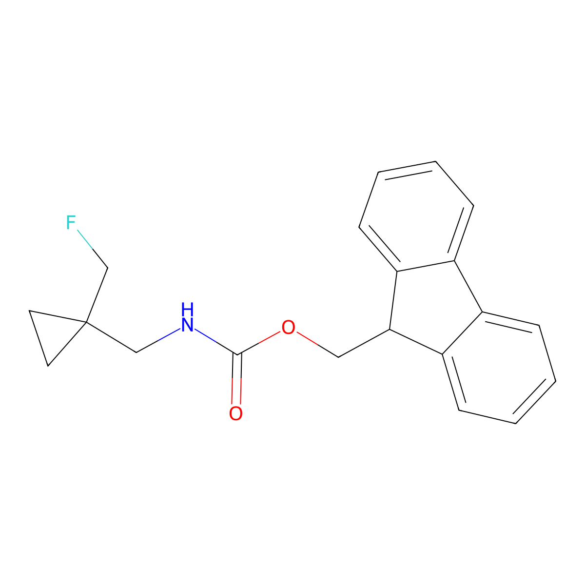 (9H-fluoren-9-yl)methyl N-{[1-(fluoromethyl)cyclopropyl]methyl}carbamate molecular structure, CAS 2680743-47-7