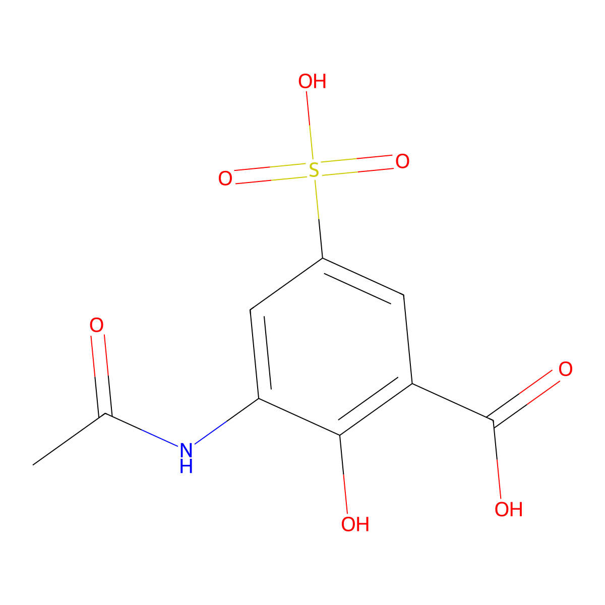 3-Acetamido-2-hydroxy-5-sulfobenzoic acid molecular structure, CAS 2680743-48-8