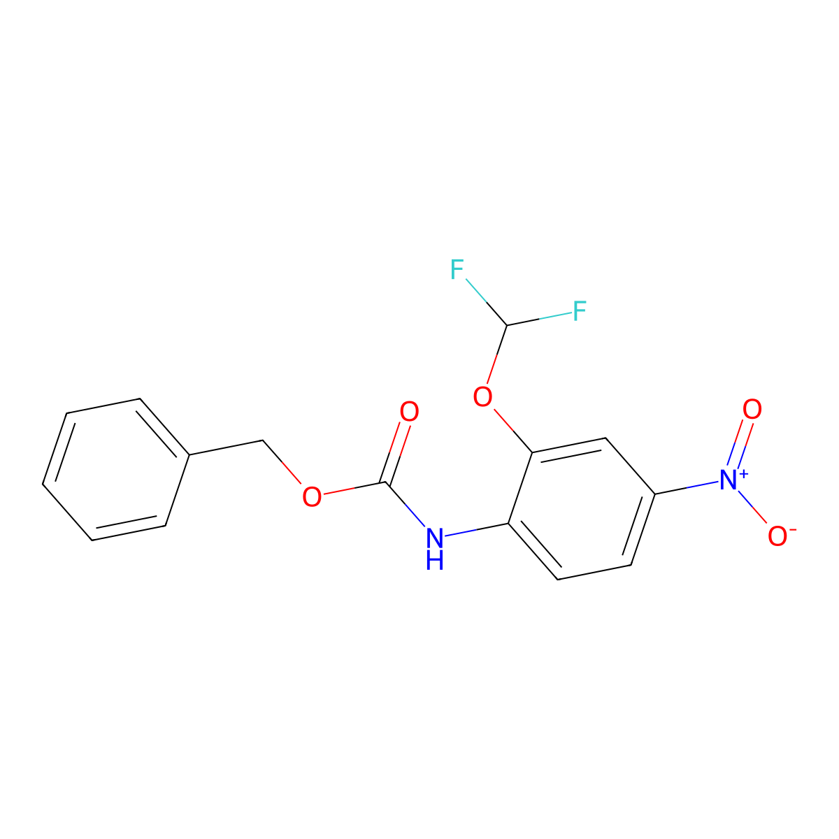benzyl N-[2-(difluoromethoxy)-4-nitrophenyl]carbamate molecular structure, CAS 2680743-53-5