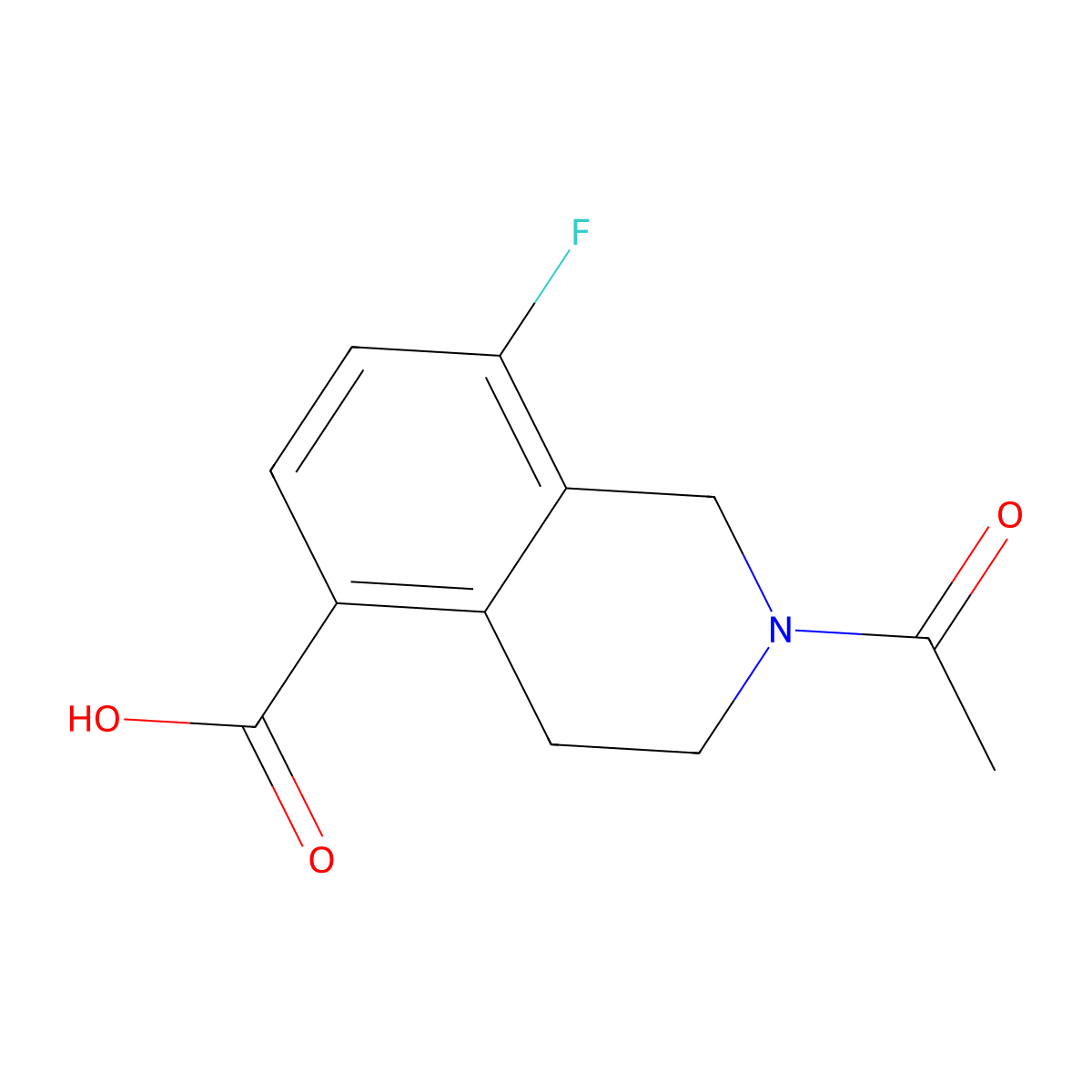 2-Acetyl-8-fluoro-1,2,3,4-tetrahydroisoquinoline-5-carboxylic acid molecular structure, CAS 2680743-54-6