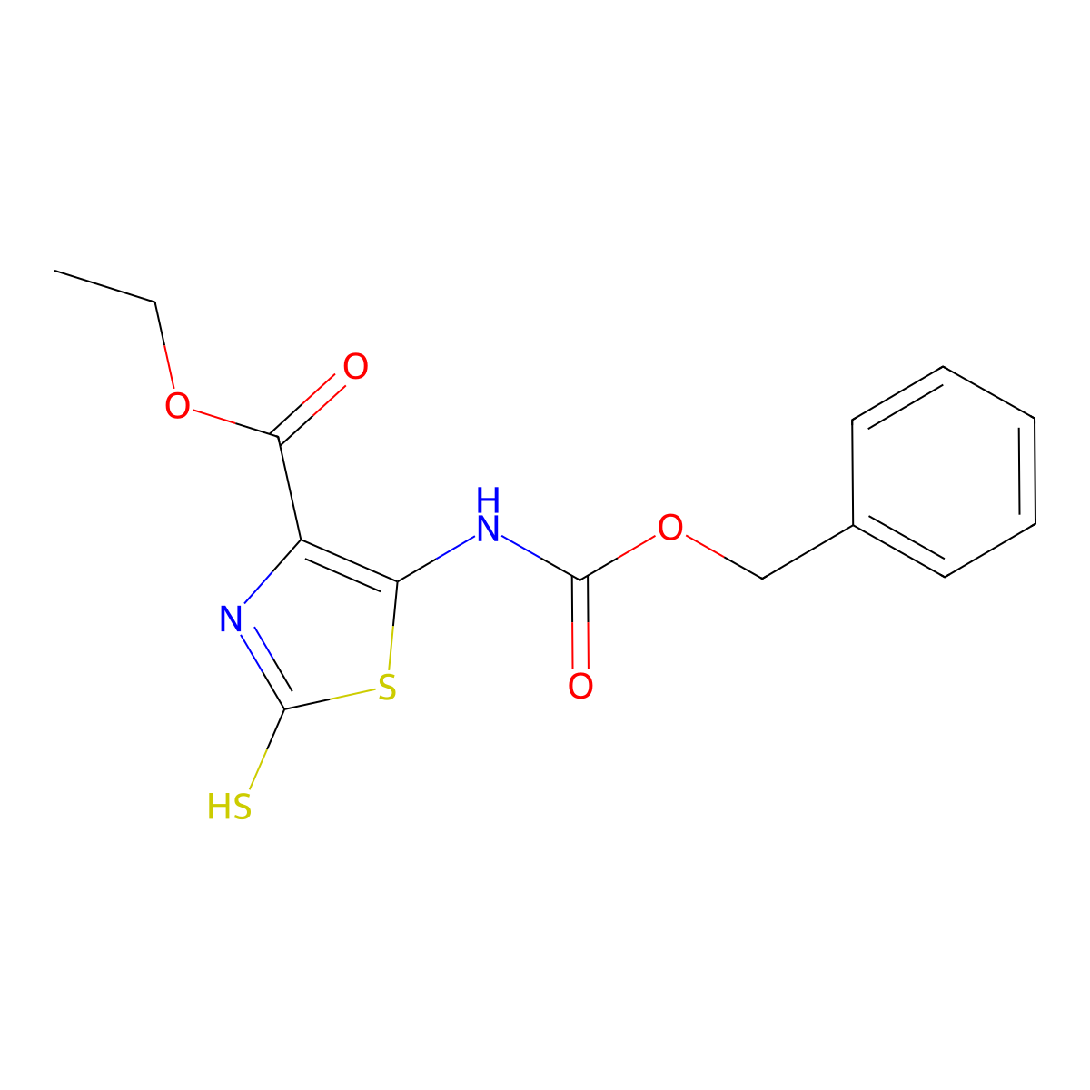 Ethyl 5-{[(benzyloxy)carbonyl]amino}-2-sulfanyl-1,3-thiazole-4-carboxylate molecular structure, CAS 2680743-66-0