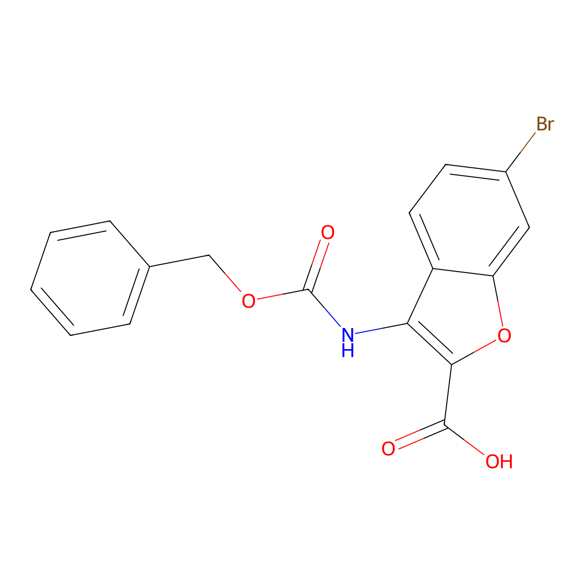 3-{[(Benzyloxy)carbonyl]amino}-6-bromo-1-benzofuran-2-carboxylic acid molecular structure, CAS 2680743-67-1