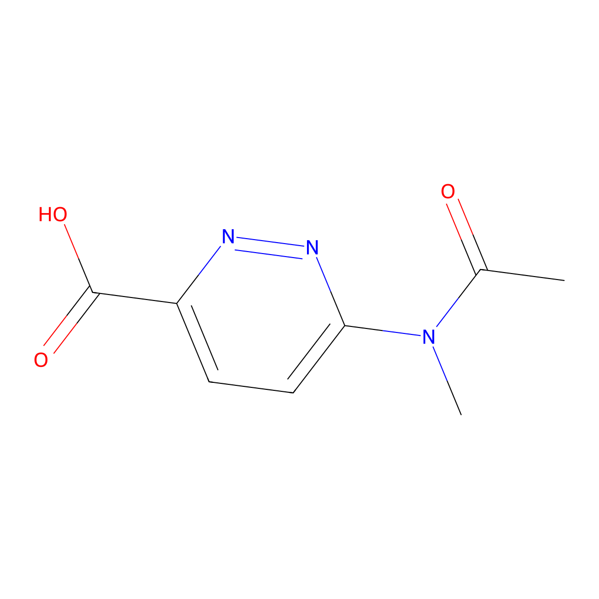 6-(N-methylacetamido)pyridazine-3-carboxylic acid molecular structure, CAS 2680743-76-2