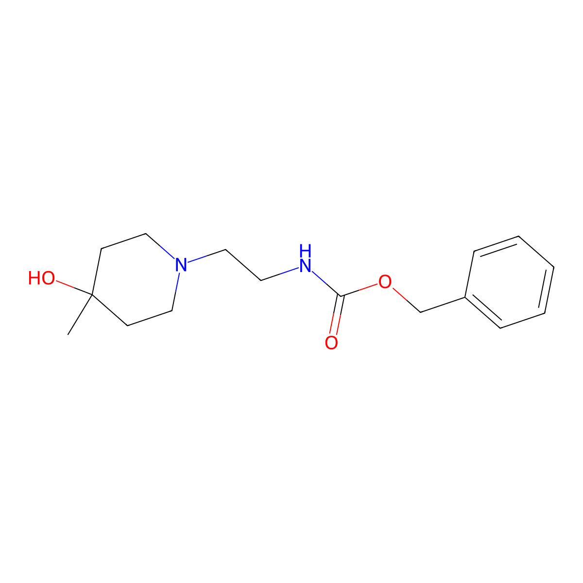 benzyl N-[2-(4-hydroxy-4-methylpiperidin-1-yl)ethyl]carbamate molecular structure, CAS 2680743-77-3
