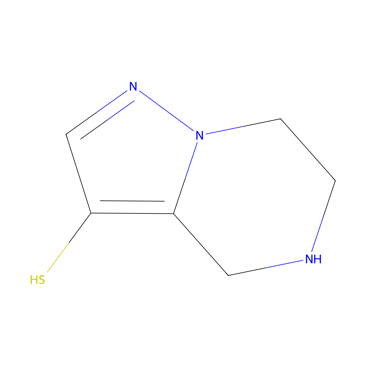 4H,5H,6H,7H-pyrazolo[1,5-a]pyrazine-3-thiol molecular structure, CAS 2680743-89-7