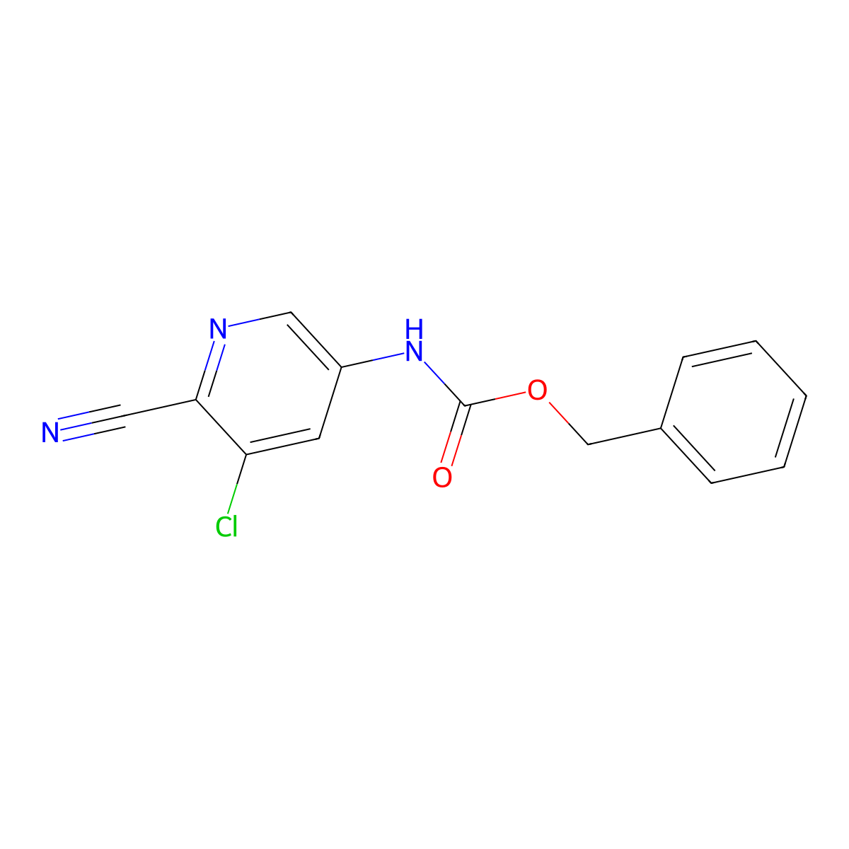 benzyl N-(5-chloro-6-cyanopyridin-3-yl)carbamate molecular structure, CAS 2680744-03-8