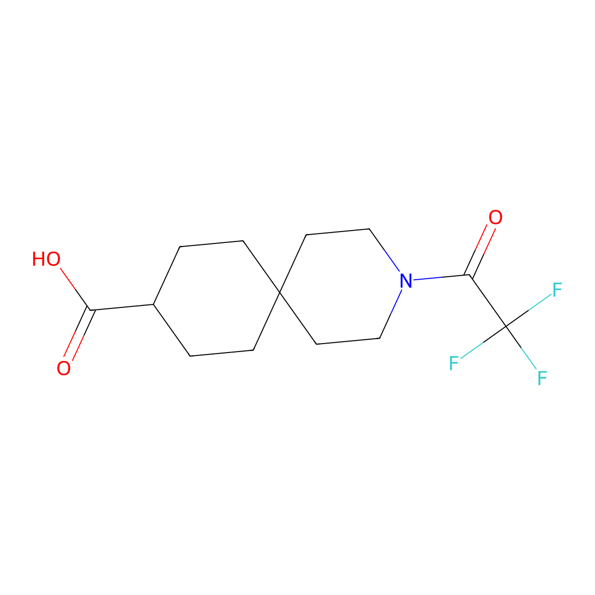 3-(2,2,2-Trifluoroacetyl)-3-azaspiro[5.5]undecane-9-carboxylic acid molecular structure, CAS 2680744-09-4