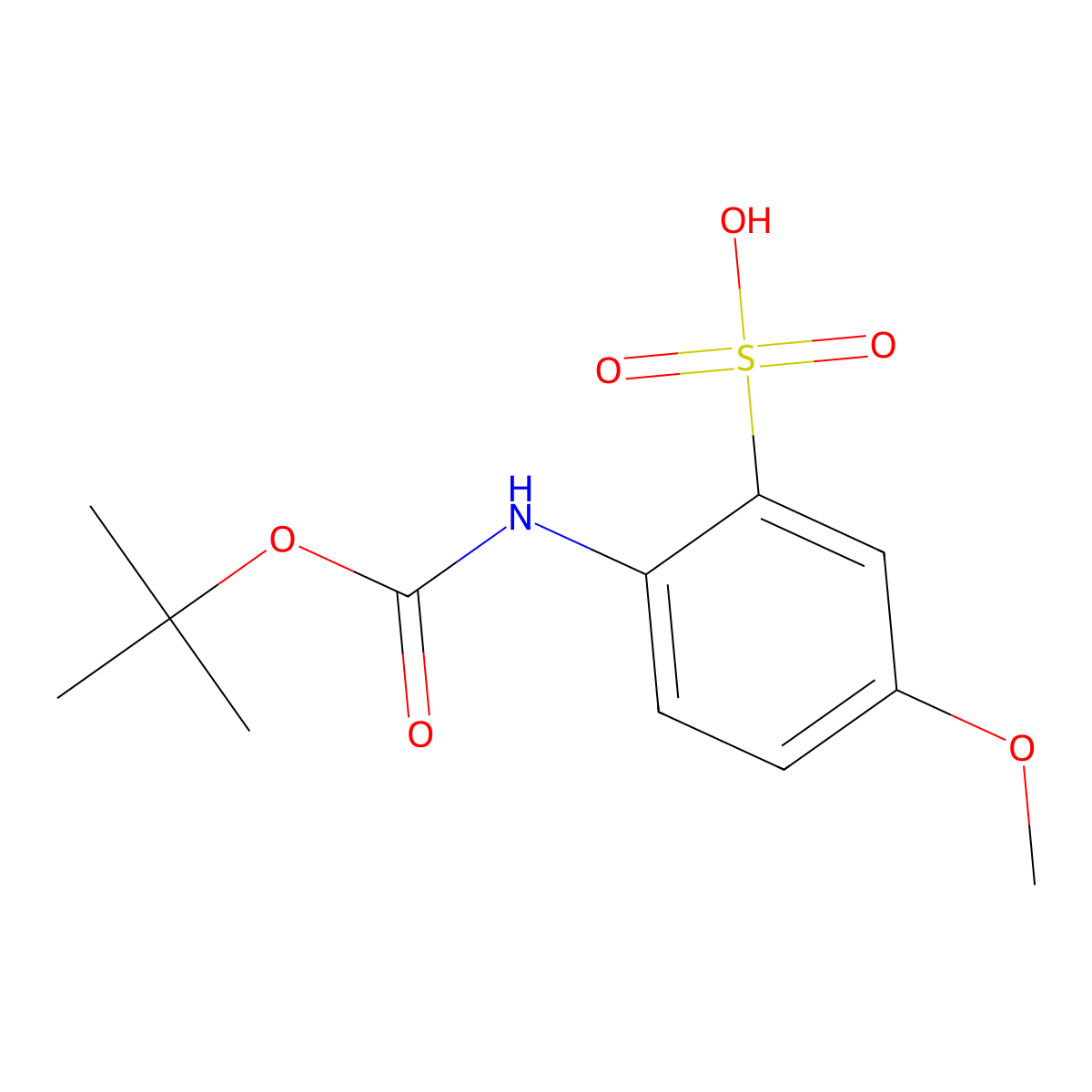 2-{[(Tert-butoxy)carbonyl]amino}-5-methoxybenzene-1-sulfonic acid molecular structure, CAS 2680744-14-1
