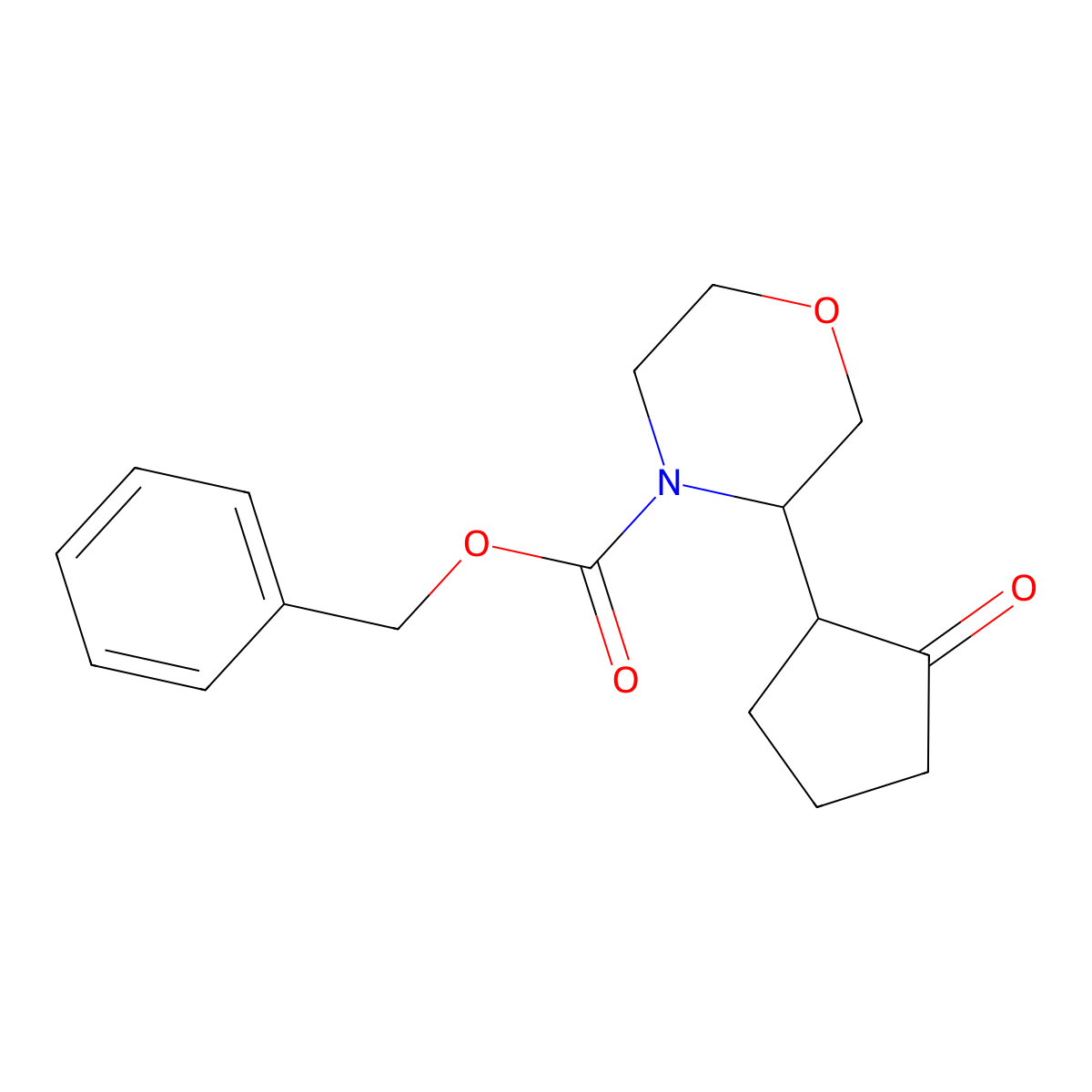 Benzyl 3-(2-oxocyclopentyl)morpholine-4-carboxylate molecular structure, CAS 2680744-20-9