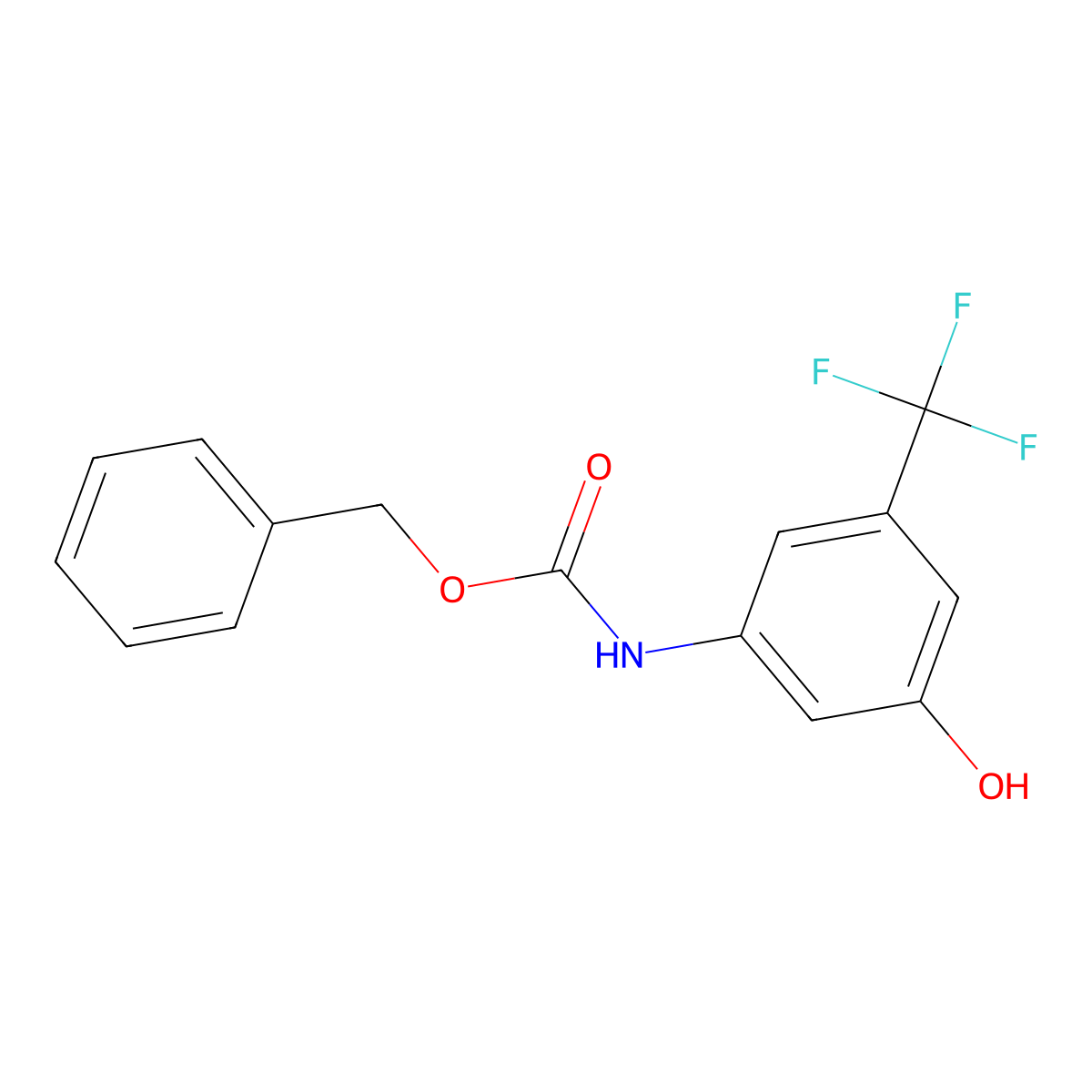 benzyl N-[3-hydroxy-5-(trifluoromethyl)phenyl]carbamate molecular structure, CAS 2680744-25-4