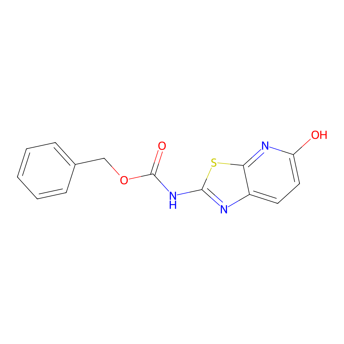 benzyl N-{5-hydroxy-[1,3]thiazolo[5,4-b]pyridin-2-yl}carbamate molecular structure, CAS 2680744-28-7