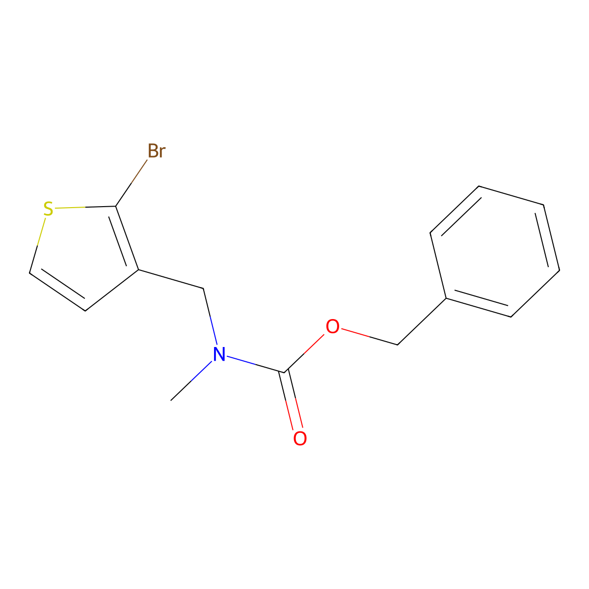 benzyl N-[(2-bromothiophen-3-yl)methyl]-N-methylcarbamate molecular structure, CAS 2680744-32-3