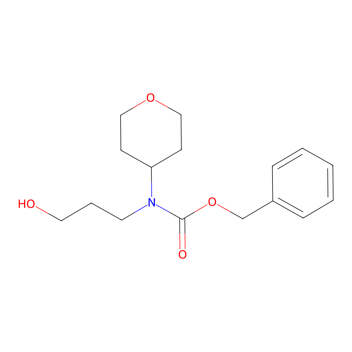benzyl N-(3-hydroxypropyl)-N-(oxan-4-yl)carbamate molecular structure, CAS 2680744-35-6